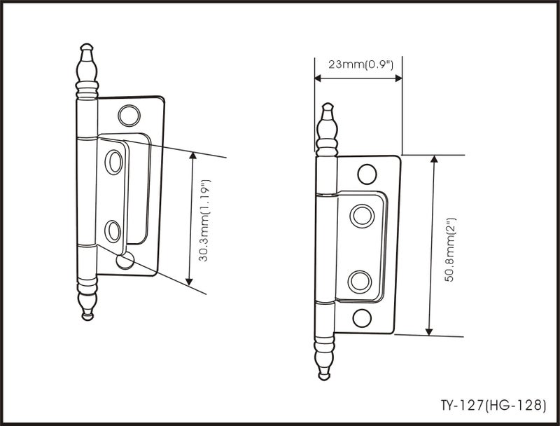 Qcaa Durable Steel Non-Mortise Hinge With Final Pins  For Chest  Box  Vintage Cabinet Furniture  2""X0.9""  Aged Classic Bronze  Made In Taiwan  16 Pack - Image 2