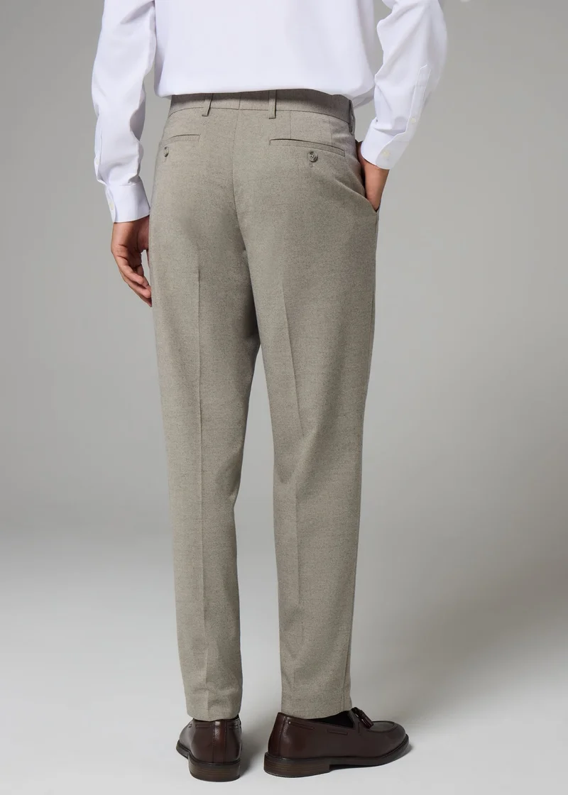 Matalan Taylor & Wright Stone Flannel Pleated Trousers