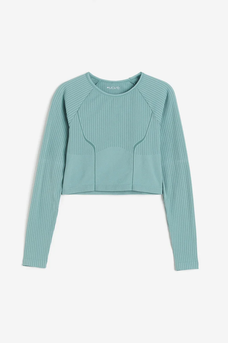 H&M Drymove™ Crew Neck Cropped Top