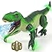 BEMITON Remote Control Dinosaur Toys for Kids Best Birthday Gifts for 3 4 5 6 7 8 9 10 11 12 Year Old Boys Realistic RC Walking Dino Toy with Light Roaring Spray Olive Green - Image 2