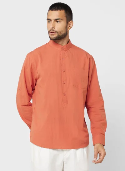 روبرت وود Grandad Collar Shirt