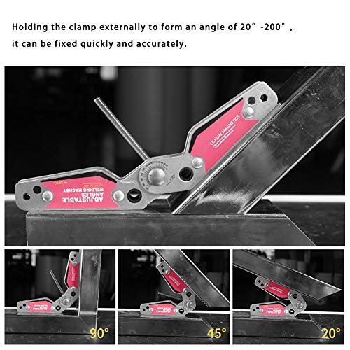 Hongzer Adjustable Angle Welding Magnets with Wrench, 20-200 Degree Adjustable Angles Welding Magnetic Welding Clamp Holder, Welding Equipment - Image 3