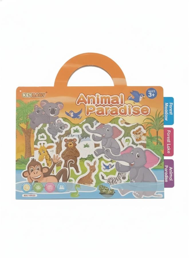 KEYBABY Animal Paradise Reusable Sticker Activity Book