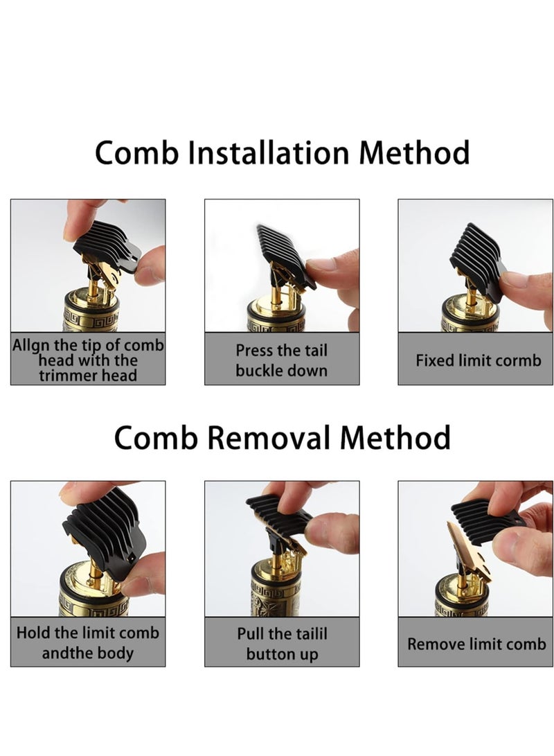 Pro T Clippers Trimmer, Electric Pro Li Trimmer T Blade Trimmer Cordless Rechargeable, Professional Baldheaded USB Rechargeable Trimmer Hair Clipper for Men, GOLD 08) - Image 5