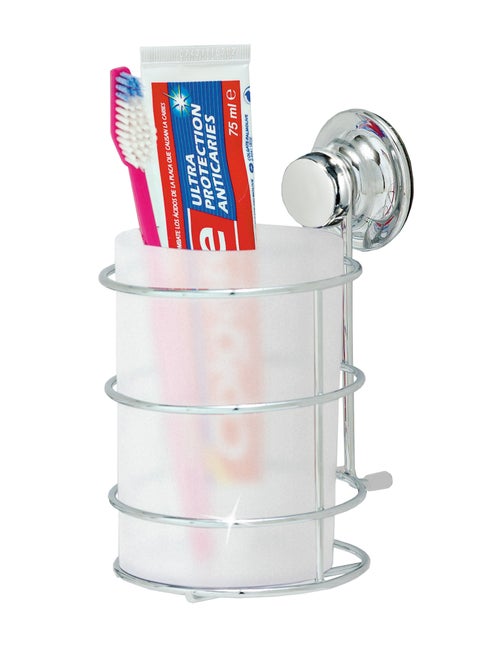 Everloc General Purpose Holder, No Drilling, No Screws, No Glue, No Adhesive Vacuum Suction Wall Mounted Chrome, for Stationery, Toothpaste, Spoons, for Bathroom and Kitchen, Easy Install, EVL-10209