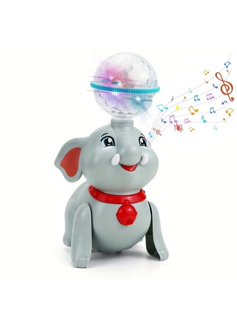 لعبة فيل راقص للأطفال | لعبة حيوان كهربائية مع أضواء وامضة وموسيقى وأطراف متحركة | لعبة بومب آند جو أكشن تدور 360 درجة | ترفيه ممتع للأولاد والبنات