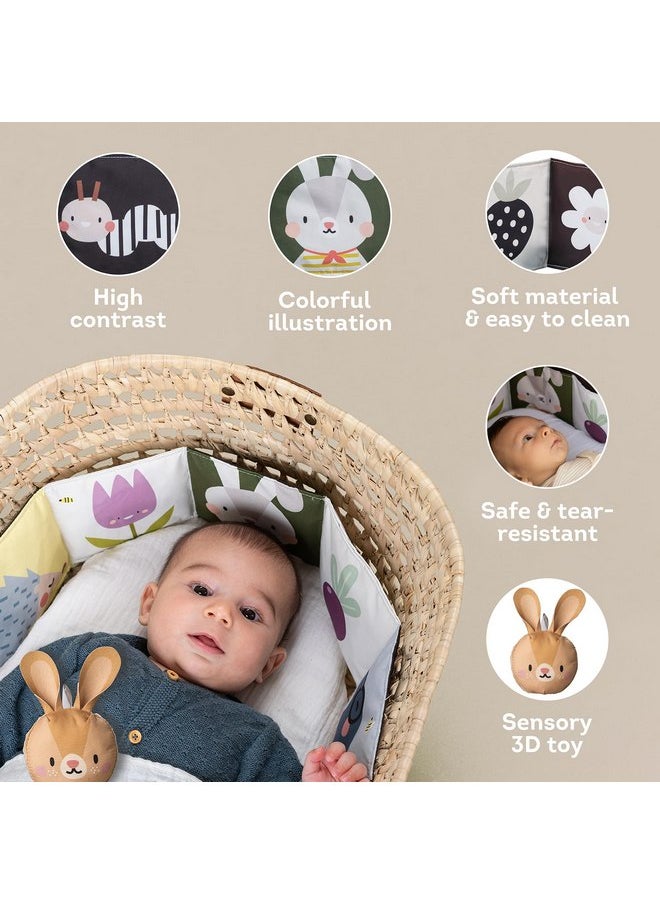 Taf Toys Taf Toys Bunny Pram Book & Toy Set | High Contrast Black & White Infant Visual Stimulation | Soft Fabric for Newborn Cognitive Development | Baby Essential Montessori Toy for 0-6 Months  - Image 4