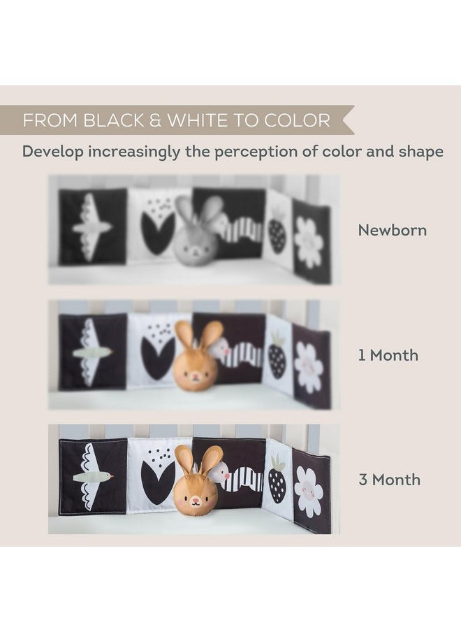 Taf Toys Taf Toys Bunny Pram Book & Toy Set | High Contrast Black & White Infant Visual Stimulation | Soft Fabric for Newborn Cognitive Development | Baby Essential Montessori Toy for 0-6 Months  - Image 2