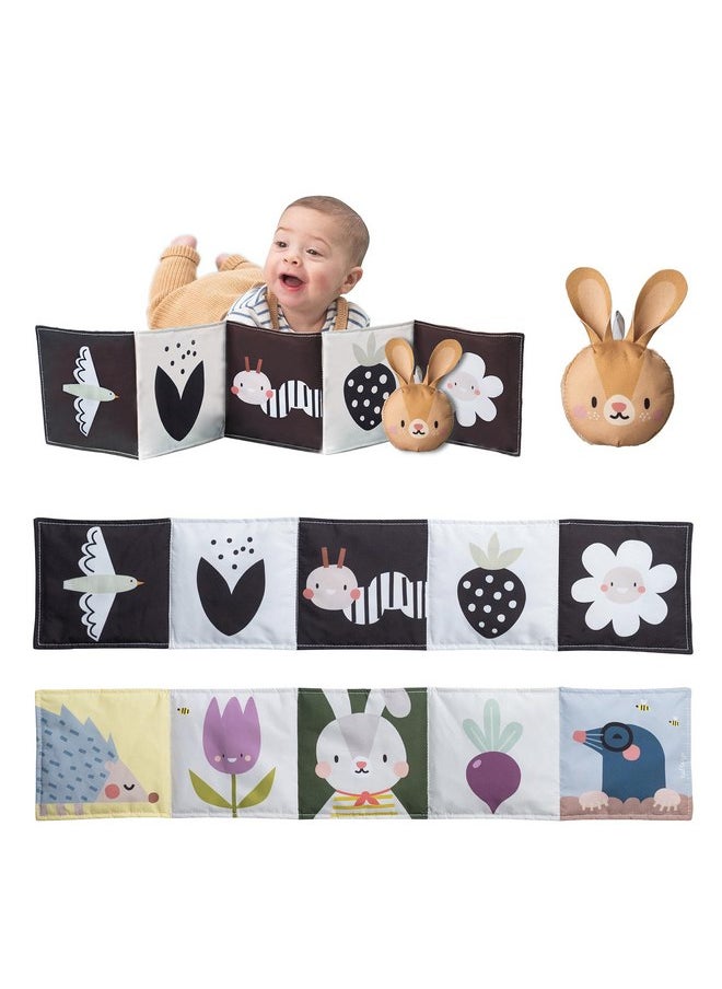 Taf Toys Taf Toys Bunny Pram Book & Toy Set | High Contrast Black & White Infant Visual Stimulation | Soft Fabric for Newborn Cognitive Development | Baby Essential Montessori Toy for 0-6 Months  - Image 1