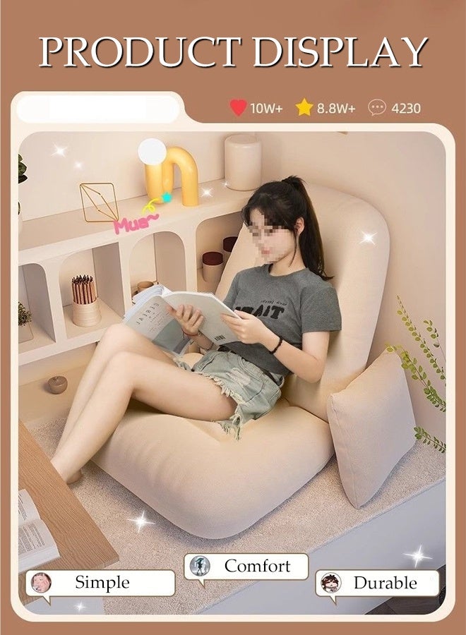 Spides Folding Floor Chair Convertible Flip Floor Lazy Sofa Multi-functional Upholstered Couch Bed with 5 Adjustable Position Indoor Comfy Foam Chaise Lounge Couch Bed for Living Room Bedroom Apartment Small Space - Image 2