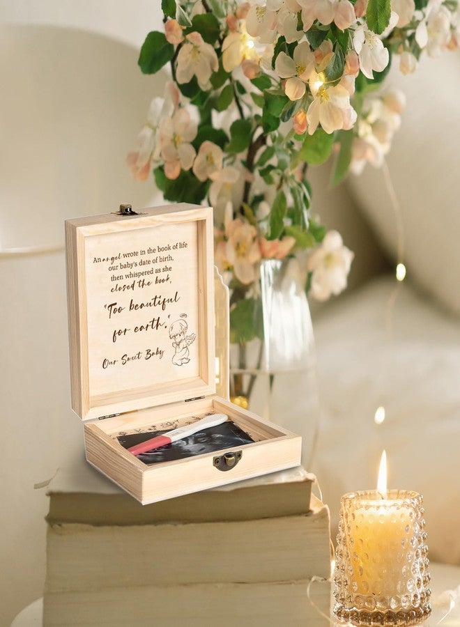 Fisahat Baby Keepsake Box-Miscarriage Gifts for Mothers,Fathers Parents,Pregnancy/Infant Loss Sympathy Gift,Wooden Miscarriage Memorial,Bereavement Care Package,Angel Baby Memory Box - Image 4