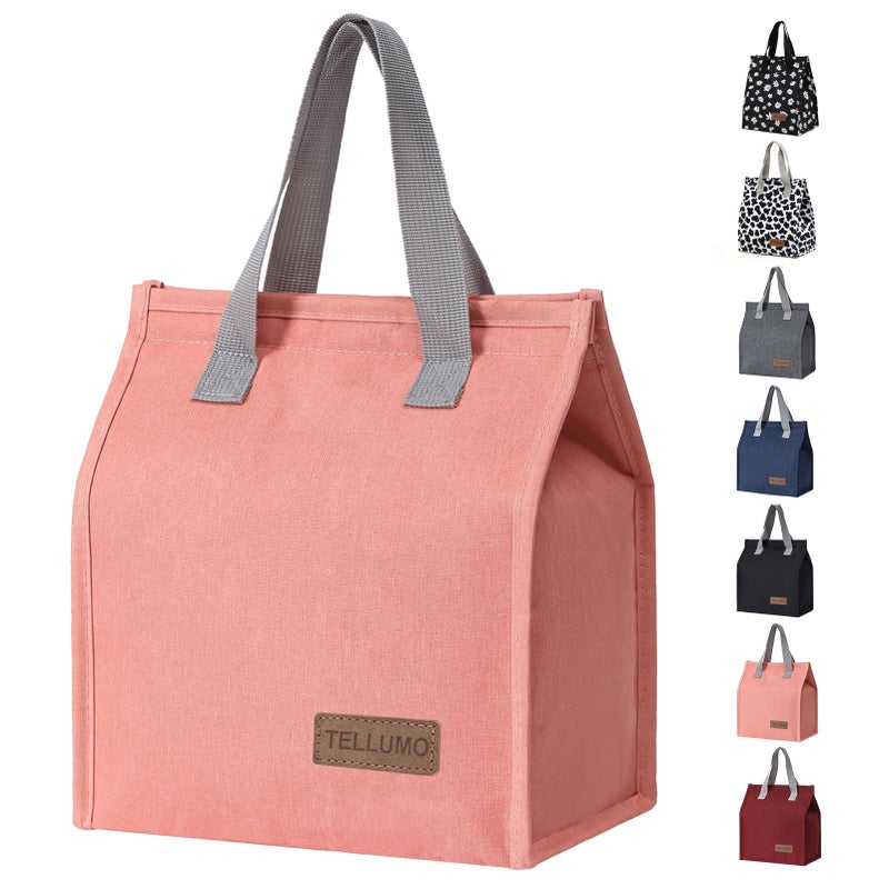TELLUMO Lunch bag Insulated Lunch Bag for Women Men Large Lunch Box Container Reusable Leakproof Tote for Office Work School Beach or Travel Pink