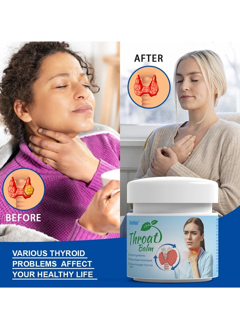 Sumifun - Thyroid Gland Bone Pain Cream, Fast Acting Thyroid Nodule Health Care Ointment, Sore Throat Goiter Pain Relief Medical Plaster, Throat Balm For Swollen Throat, Sore Throat, Goiter, And Itchy Throat - Image 1