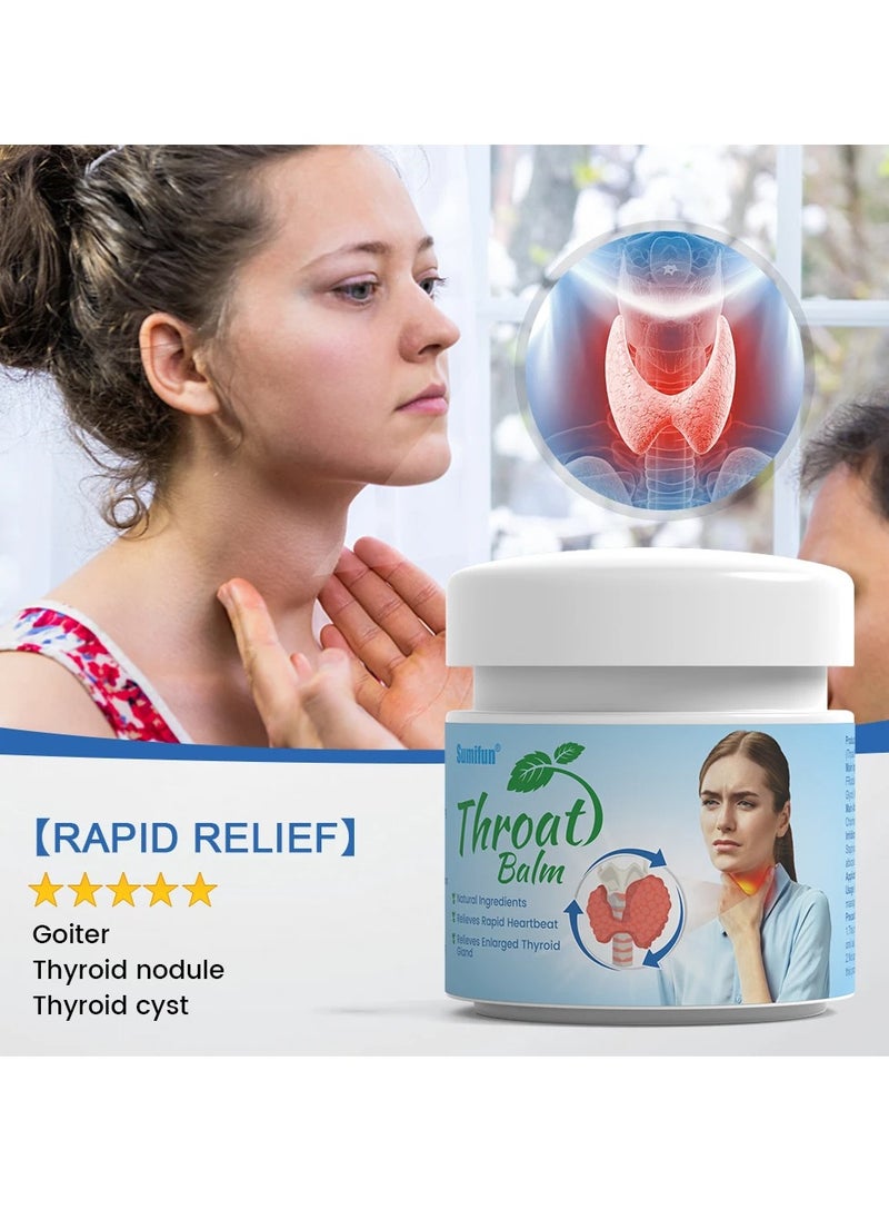 Sumifun - Thyroid Gland Bone Pain Cream, Fast Acting Thyroid Nodule Health Care Ointment, Sore Throat Goiter Pain Relief Medical Plaster, Throat Balm For Swollen Throat, Sore Throat, Goiter, And Itchy Throat - Image 1