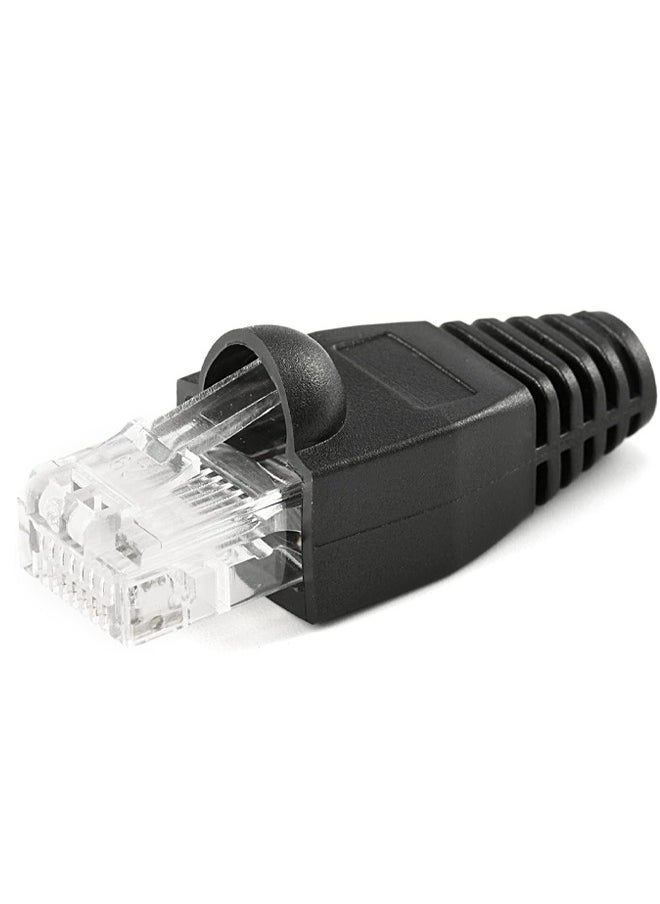 Taimi RJ45 Cable Connector Boots Soft Plastic Ethernet Strain Relief Boots CAT5 CAT5E CAT6 CAT6E 50PCS - Black  - Image 3