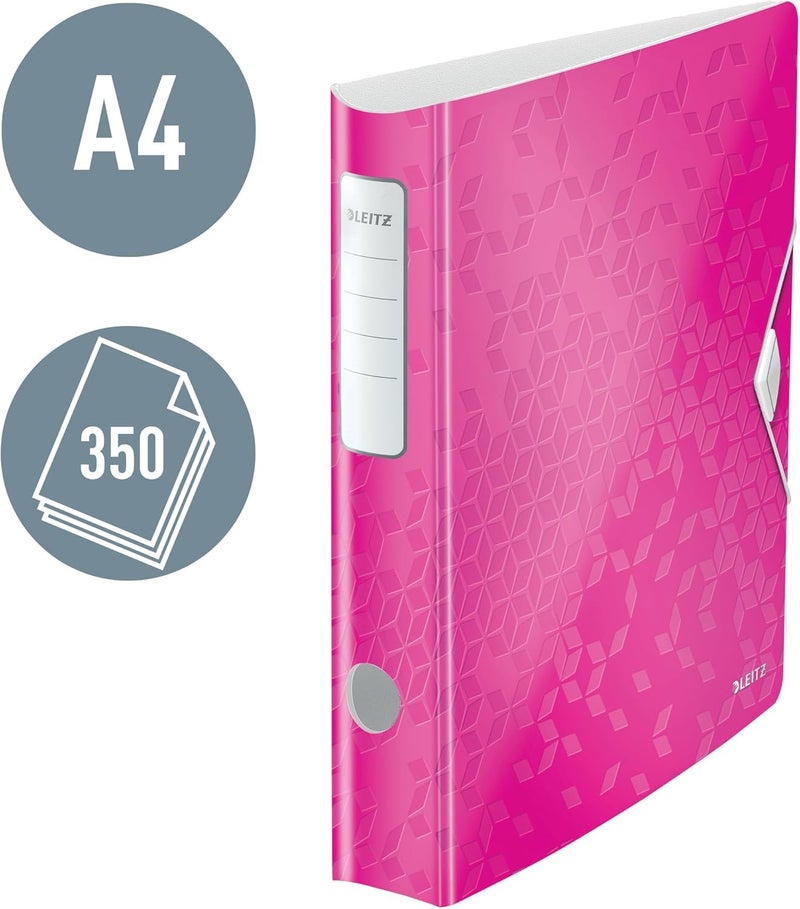 LEITZ Wow Pp 180° Active Lever Arch File 65Mm Pink - Image 2