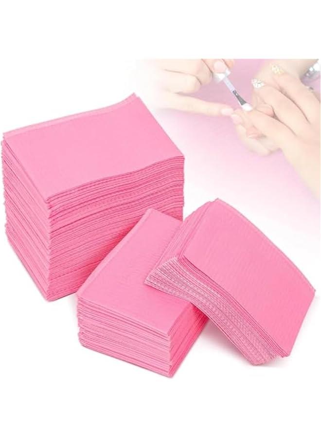 MIXDE 125Pcs Disposable Nail Art Table Mat, Waterproof Nail Tips Art Table Towels Mat, Nail Art Mat Paper Sheet, Nail Tips Art Waterproof Pad for Salon (Pink)  - Image 1