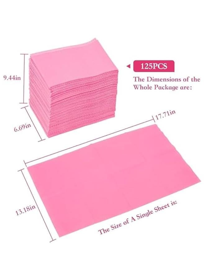 MIXDE 125Pcs Disposable Nail Art Table Mat, Waterproof Nail Tips Art Table Towels Mat, Nail Art Mat Paper Sheet, Nail Tips Art Waterproof Pad for Salon (Pink)  - Image 2