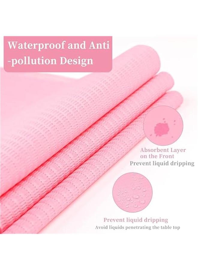MIXDE 125Pcs Disposable Nail Art Table Mat, Waterproof Nail Tips Art Table Towels Mat, Nail Art Mat Paper Sheet, Nail Tips Art Waterproof Pad for Salon (Pink)  - Image 5