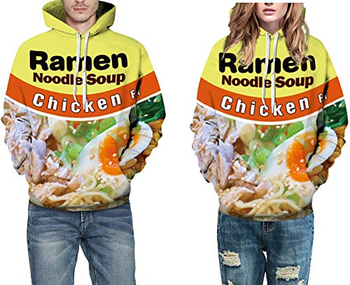 Keasmto 3D Ramen Chicken Noodle Soup Hoodies Sweatshirts for Men Women Cotton Cute Small - Image 4