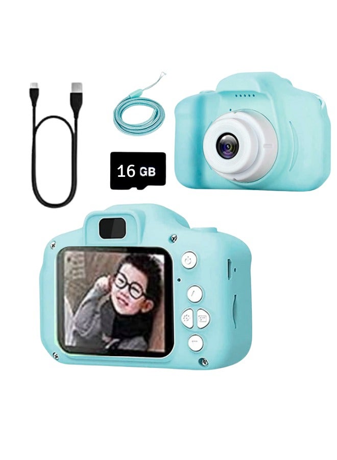Generic Mini Children LCD 2-Inch HD Digital Camera Video Photo Recorder Kids Toy Gift Includes 16GB TF Card – Blue  - Image 1