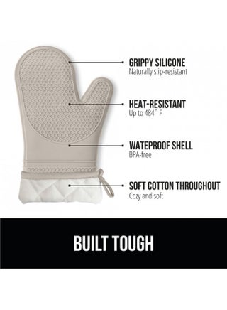 Gorilla Grip BPA-Free Soft Silicone Oven Mitts, Heat Resistant Thick Cotton Lined Cooking Mitt Set, 14.5" Extra Long Flexible Potholders Protect Hands, Kitchen Essential Waterproof Gloves, Almond - pzsku/ZAAE0E3BACCAF511CCC37Z/45/1748956680/cd7cd584-33f7-4940-97dc-da80dcc23e9a