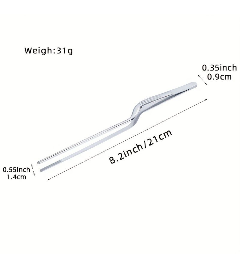 8 27 Inch Stainless Steel Fine Tweezers Pliers Serrated Tip Precision Cooking Tongs Multifunctional Kitchen Tools - Image 3