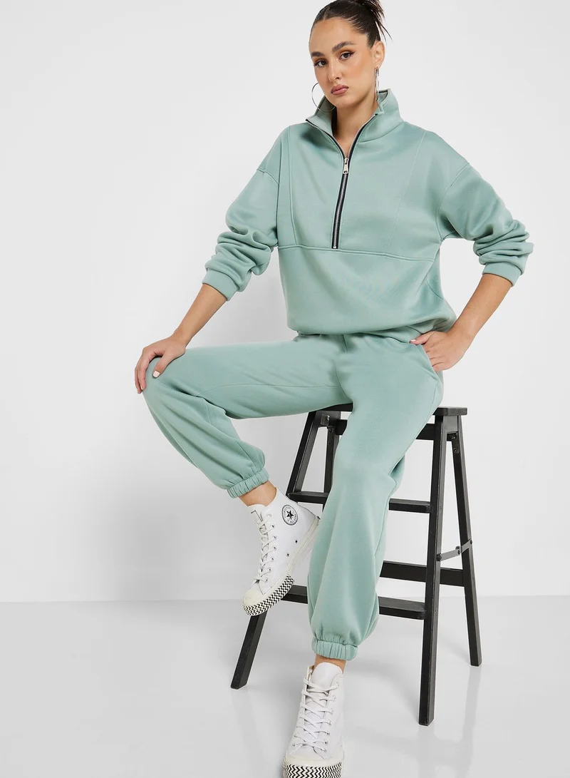 Ginger Front Zip Sweatshirt Jogger Set