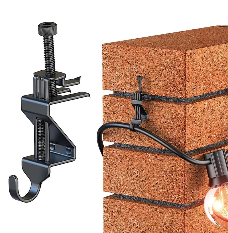 Lewufe Stainless Steel Brick Wall Clips Brick Hooks Clamp Outdoor Heavy Duty 18 to 34 Brick Hook Brick Hangers No Drill 6 Packs - Image 2