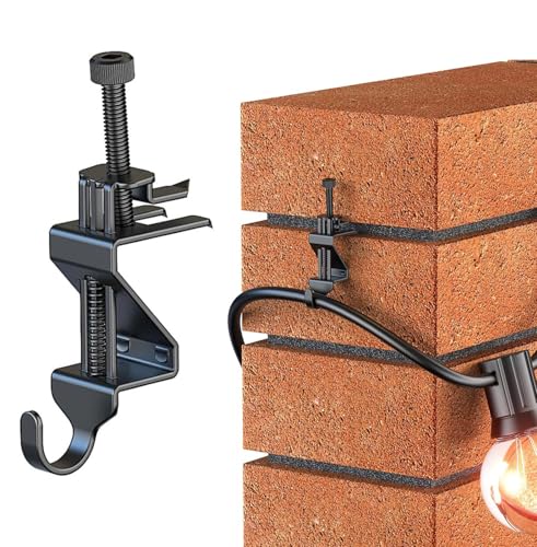 Lewufe Stainless Steel Brick Wall Clips Brick Hooks Clamp Outdoor Heavy Duty 18 to 34 Brick Hook Brick Hangers No Drill 6 Packs - Image 1