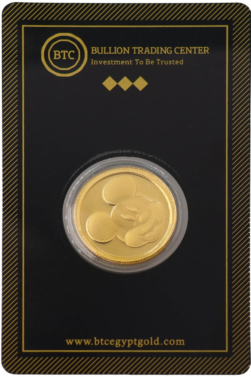 بي تي سي جنيه ذهب ميكي ماوس عيار 24 بوزن 8 غرام - Image 1