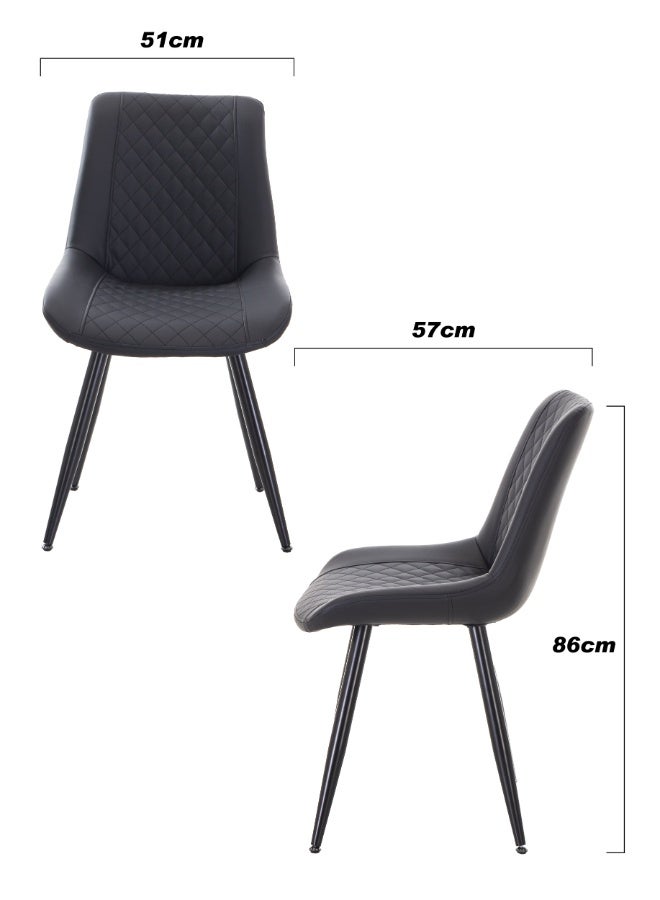 أولييرو طقم من كرسيين طعام باللون الرمادى  الغامق ‎51×57×86 سم‎ - Image 2