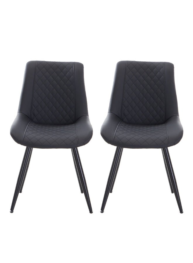 أولييرو طقم من كرسيين طعام باللون الرمادى  الغامق ‎51×57×86 سم‎ - Image 1