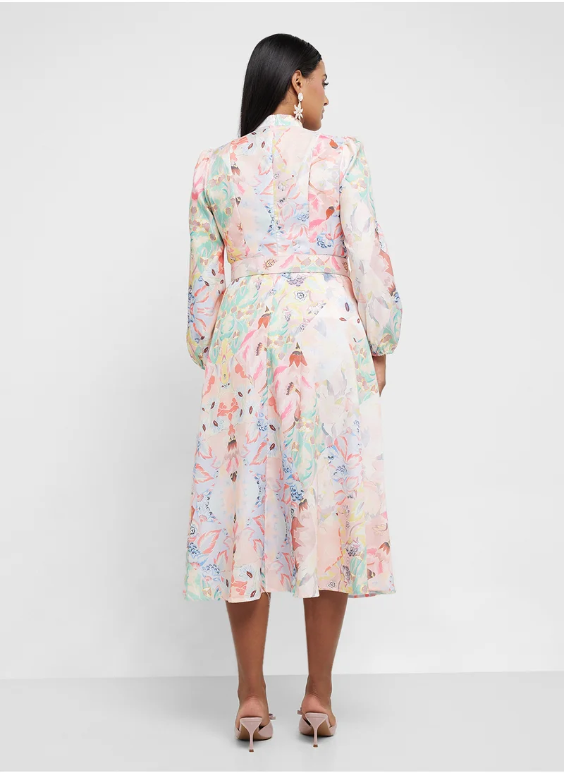 Khizana Floral Belted Dress