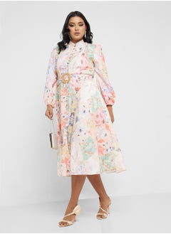 Plus size abstract print dress