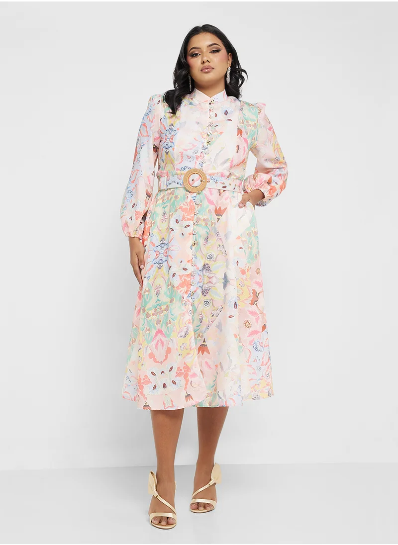 خزانة Plus size abstract print dress
