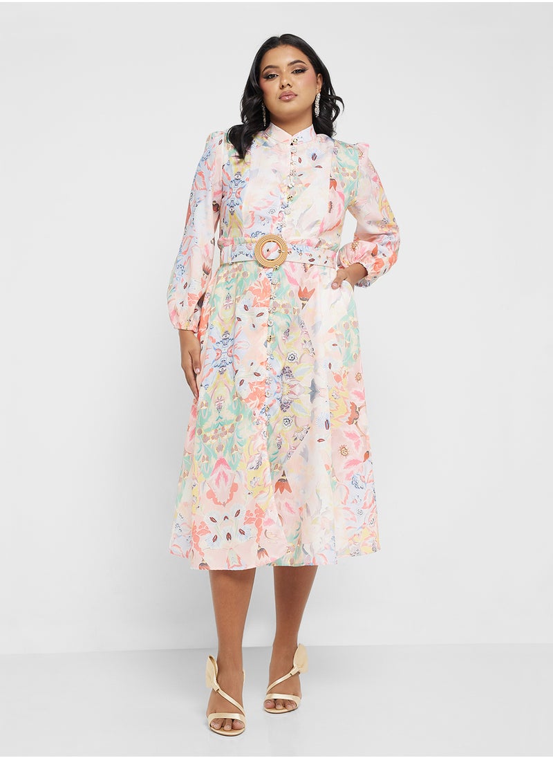 Khizana - Plus size abstract print dress - Image 1