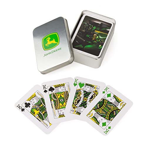 John Deere Playing Cards Standard Playing Card Deck with Collectors Tin Family Game Fun for Ages 6 - Image 1