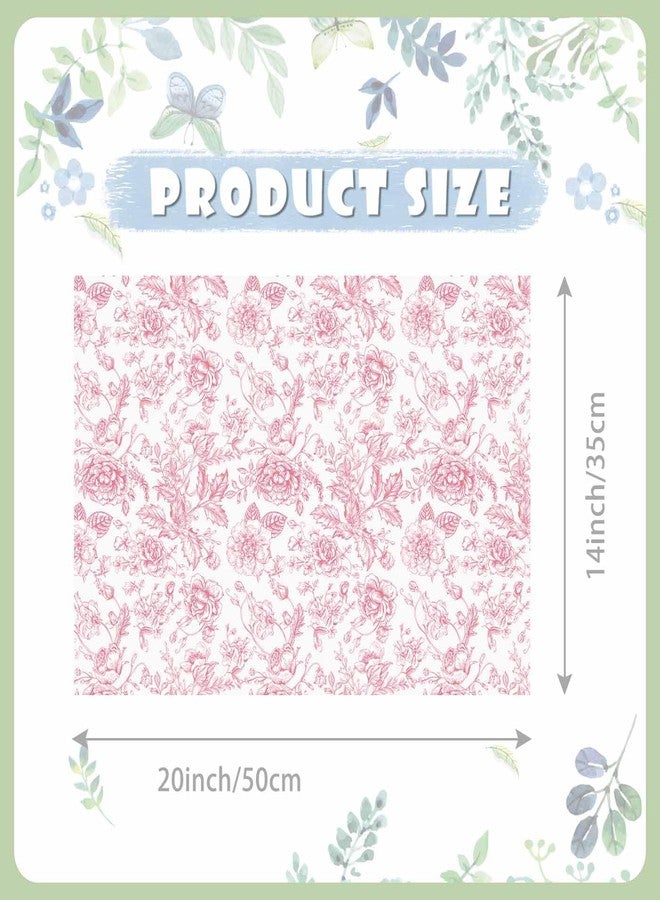 MUNILAIL 100 Sheets Pink Floral Tissue Paper 14 x 20 Inches Vintage Gift Wrapping Paper for Birthday Gift Packing Crafts - Image 2