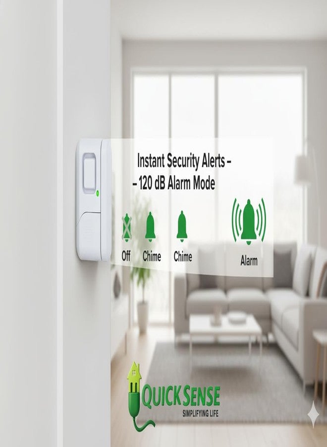 Quick Sense Door Alarm | Magnetic Sensor | 120dB Siren | Compact DIY Security for Home, Office & Dorm - Image 3