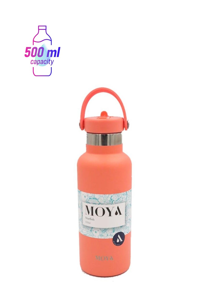 Moya "Starfish" 500ml Insulated Sustainable Water Bottle Coral - Image 1