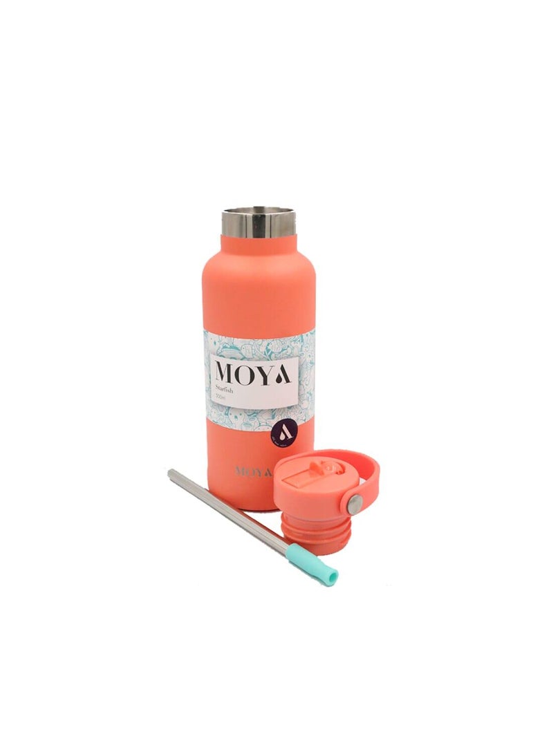 Moya "Starfish" 500ml Insulated Sustainable Water Bottle Coral - Image 5