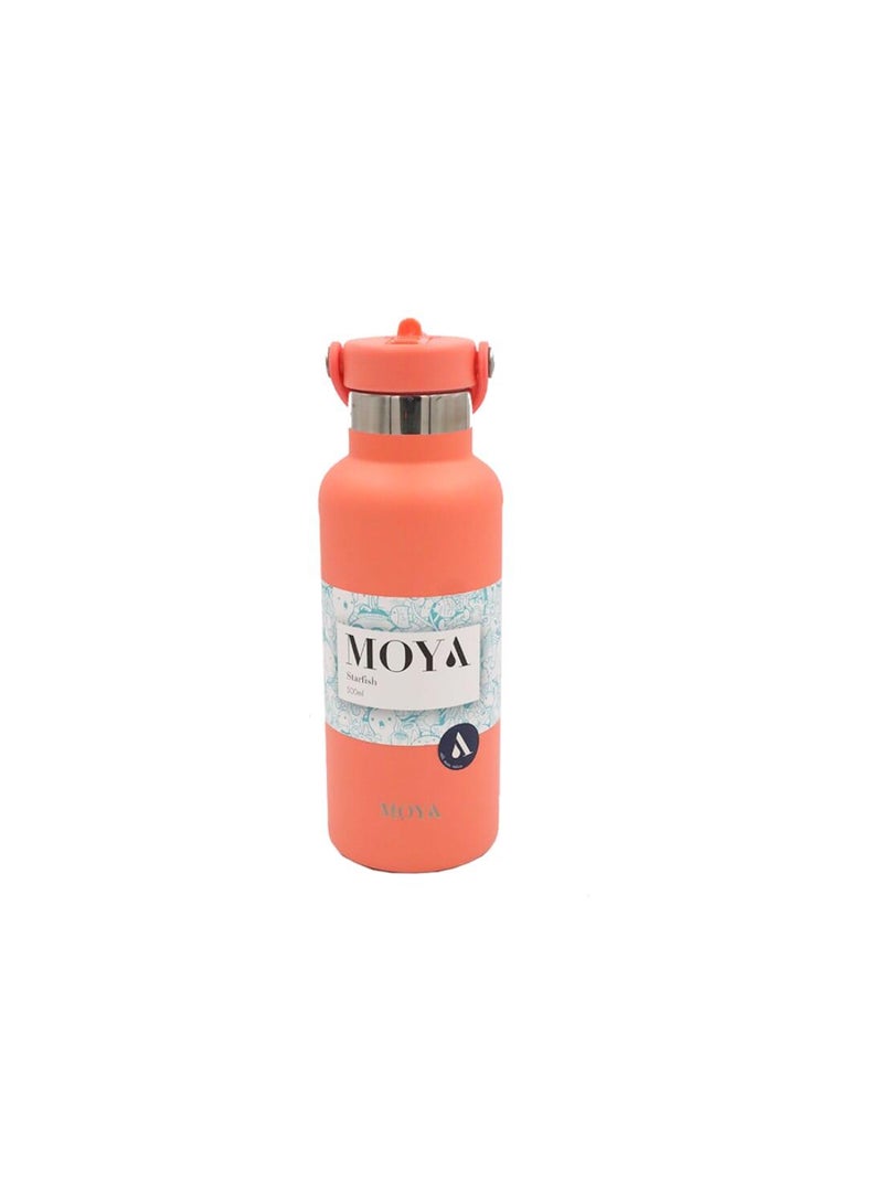 Moya "Starfish" 500ml Insulated Sustainable Water Bottle Coral - Image 2