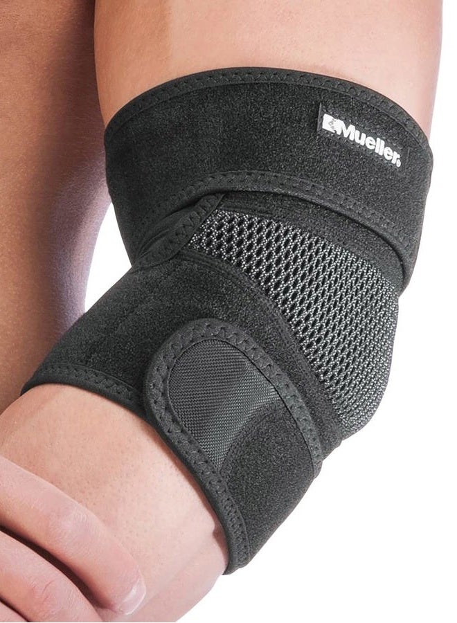 Mueller Sports Medicine Adjustable Elbow Support Sleeve, Elbow Pain Relief Brace for Men and Women, Black, One Size - Image 2