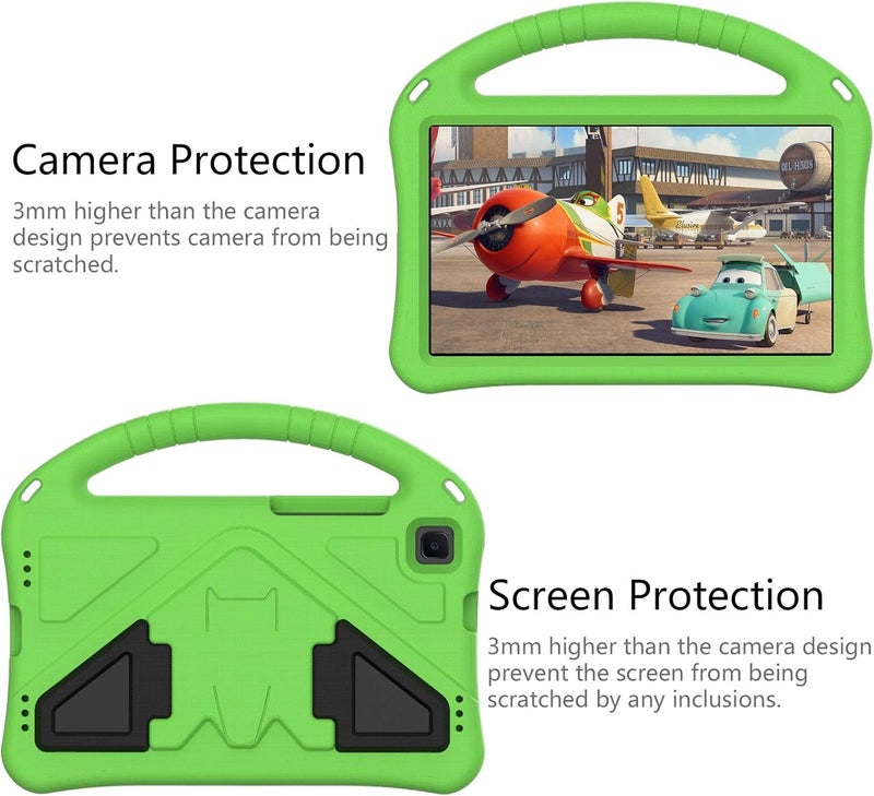 Lightweight Shockproof Kids Friendly Cover for Samsung Galaxy Tab A 8.0 (2019) SM-T290,SM-T295,with Handle Stand Thickned Cornor Impact Protection Tablet Cover(Green) - Image 3