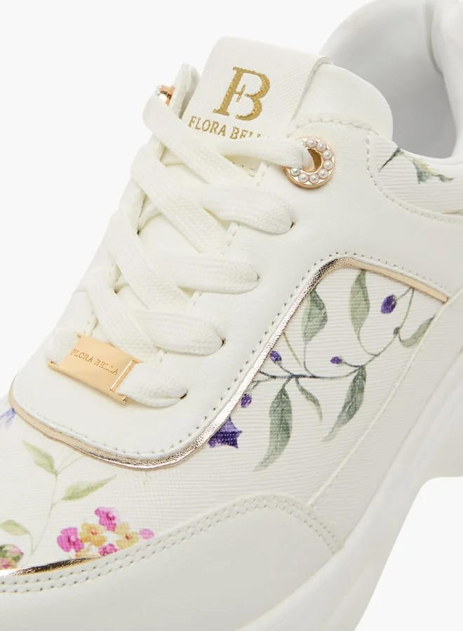 فلورا بيلا من شو إكسبرس Women Floral Print Sneakers with Lace-Up Closure
