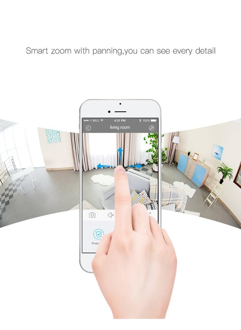 Cleverdog - Clever dog 960P 360? Panoramic Wireless WiFi Security WiFi Camera Remote View Camera with Two Way Audio Motion Sensor,Night Vision,Support TF Card (Up to128G) for iPhone Ipad Android(with Adaptor) - Image 1