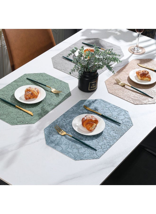 NIBEMINENT Eco-friendly Leather Placemat Waterproof And Oil Resistant Thermal Insulation Mat  - Image 3