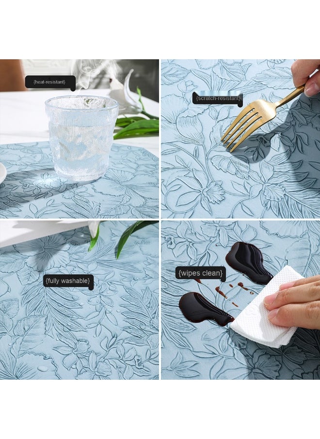 NIBEMINENT Eco-friendly Leather Placemat Waterproof And Oil Resistant Thermal Insulation Mat  - Image 4