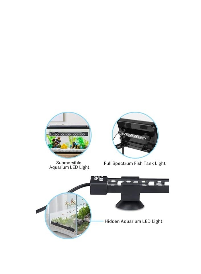 Hygger مصباح LED لحوض السمك القابل للغمر من Hygger، مصباح حوض سمك مخفي كامل الطيف مع 3 صفوف من الخرز، 7 ألوان، تشغيل وإيقاف تلقائي عند شروق الشمس أو ضوء النهار أو ضوء القمر، سطوع مؤقت قابل للتعديل بقوة 16 وات - Image 3